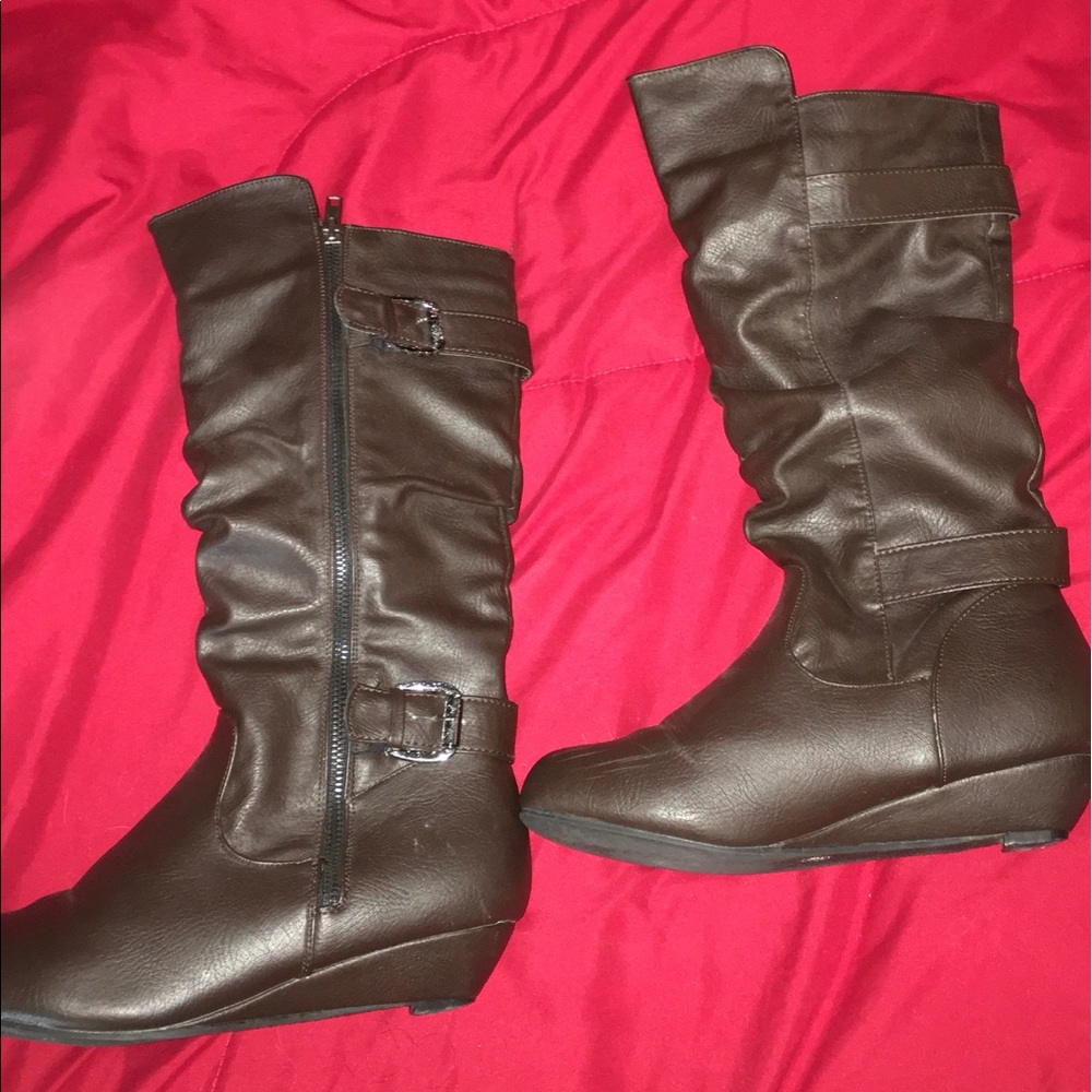 Brown leather boots!